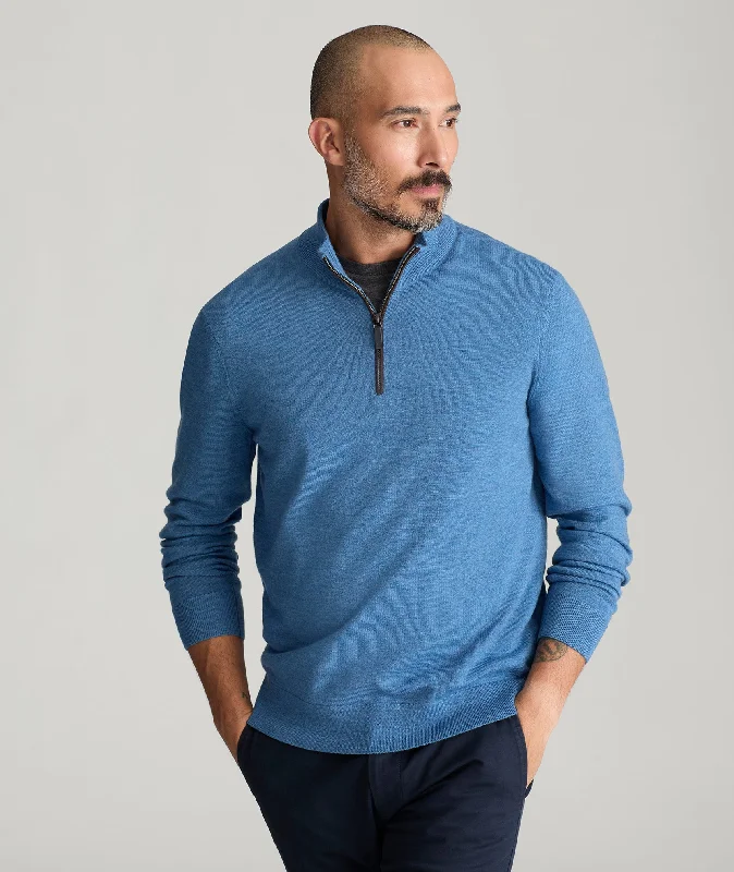 Merino Wool Quarter Zip Sweater