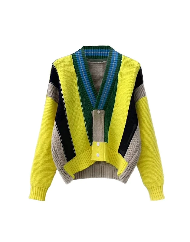 Weekend Savings Sensation Multi Color Striped Knit Cardigan