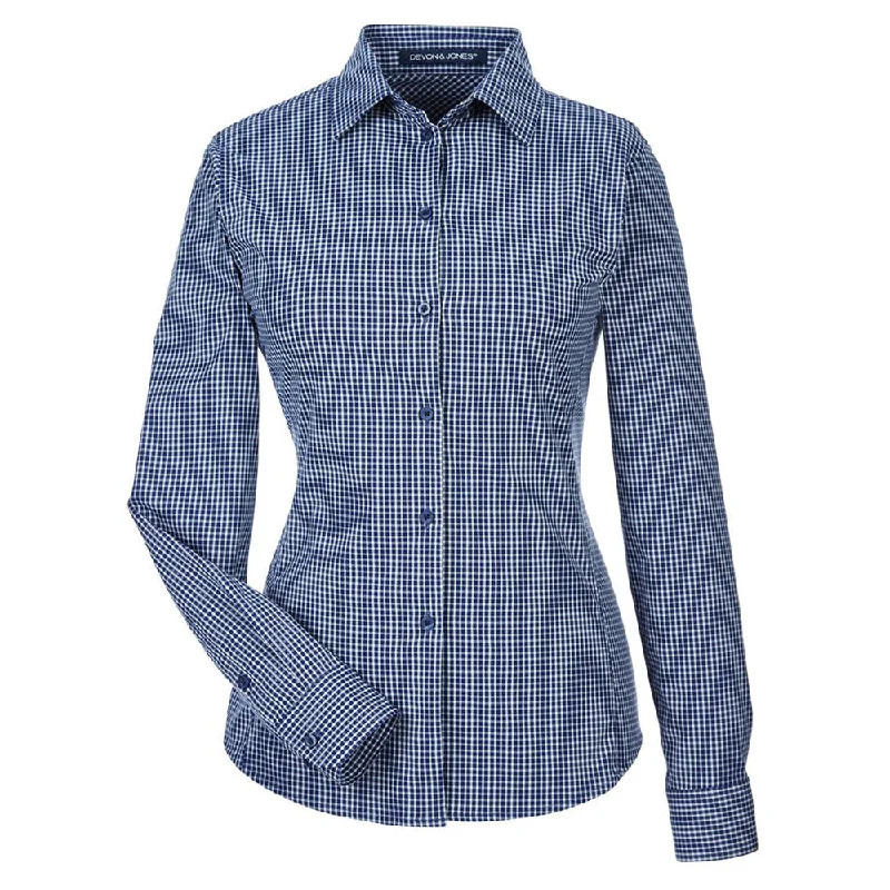 Weekend Discounts You Deserve Devon & Jones CrownLux Performance™ Ladies' Tonal Mini Check Shirt