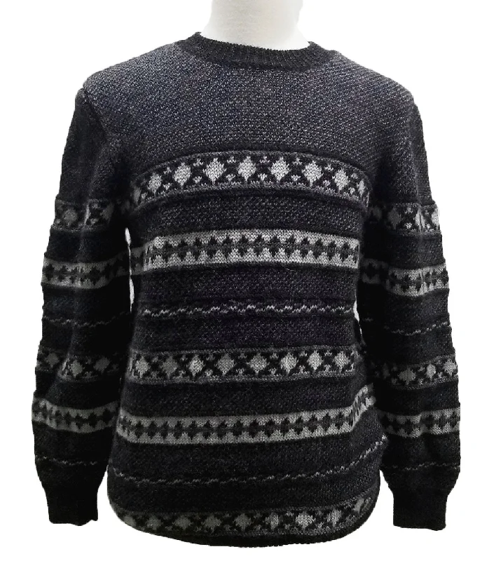 Year-End Clearance Jacquard Crew Neck Wool Sweater