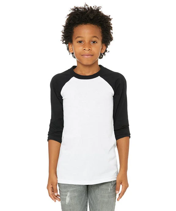 Lowest Prices 3200Y - Bella + Canvas Youth 3/4-Sleeve Baseball T-Shirt