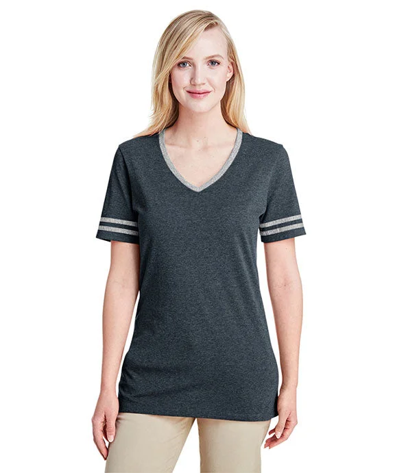 Epic Value 602WVR - Jerzees Ladies Tri-Blend Varsity V-Neck T-Shirt