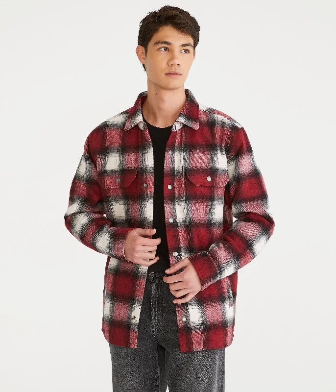 Lowest Price Aeropostale Brushed Plaid Flannel Shacket