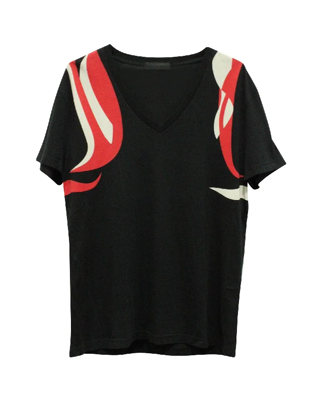 Exclusive Online Offer Alexander McQueen Printed Short Sleeve T-Shirt in Black Cotton