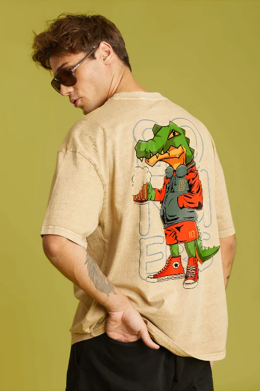 Members Only Alligator Faded Effect Oversized T-shirt