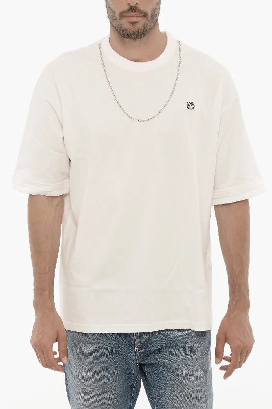 Ambush Crew-neck T-shirt with Removable Chain and Logoed Embroidery