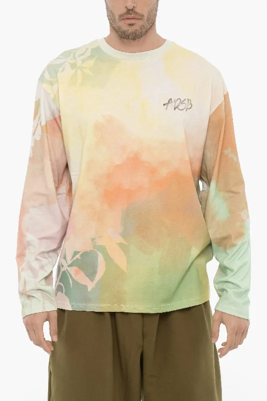 Andersson Bell Tie-Dye Effect Long Sleeve RHINO Crew-neck T-Shirt