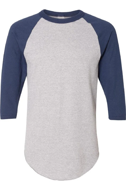 athletic heather/ navy