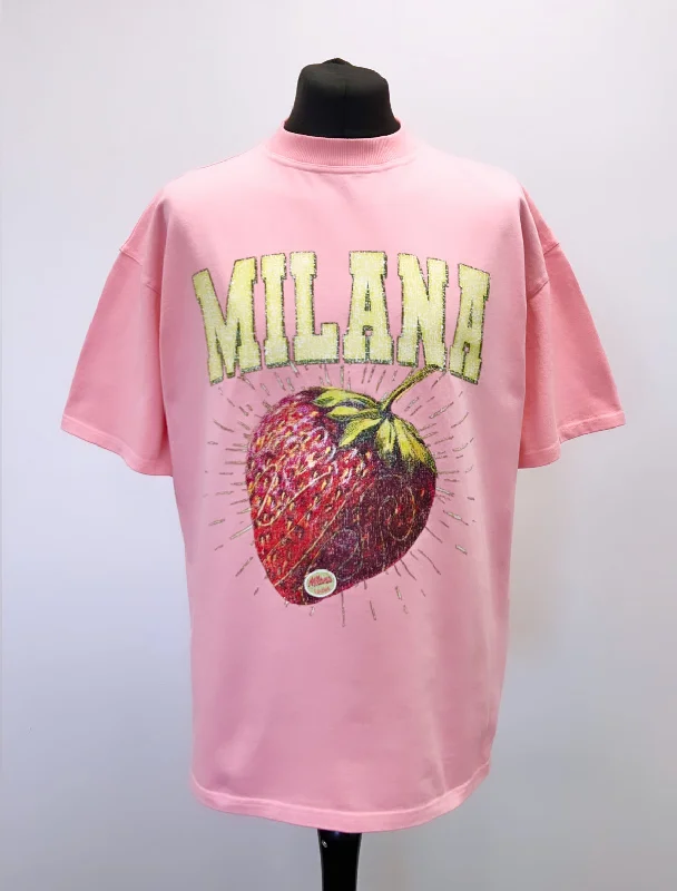 Baby Pink Strawberry Heavyweight T-shirt.