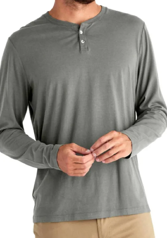 Bamboo Heritage Henley In Fatigue