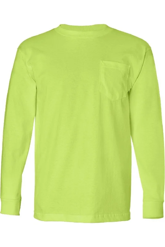 Best Bargains Bayside USA-Made Long Sleeve T-Shirt with a Pocket