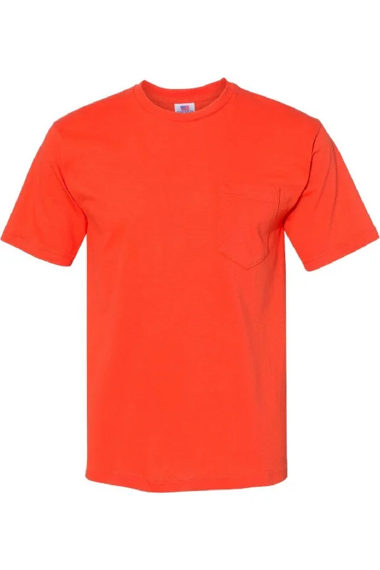 Clearance Items Bayside USA-Made Short T-Shirt With a Pocket