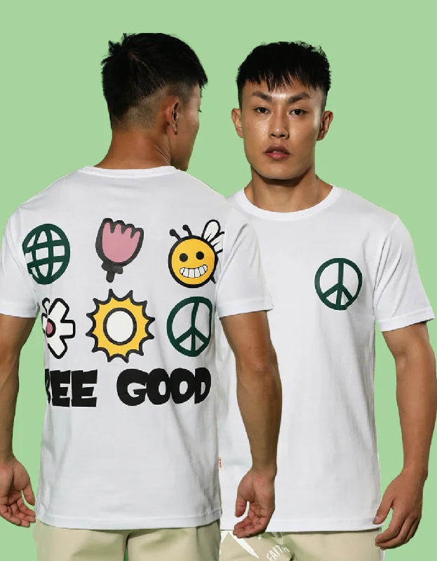 Act Now Be Good Regular Fit White Back Graphic Printed Tshirt