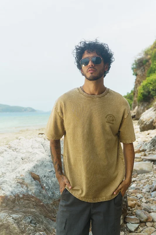 Weekend-Only Price Drops Beige Premium Heavyweight Faded Oversized T-shirt