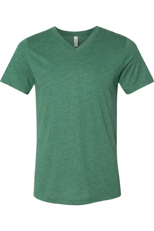 Shop and Save BELLA + CANVAS Heather CVC V-Neck Tee