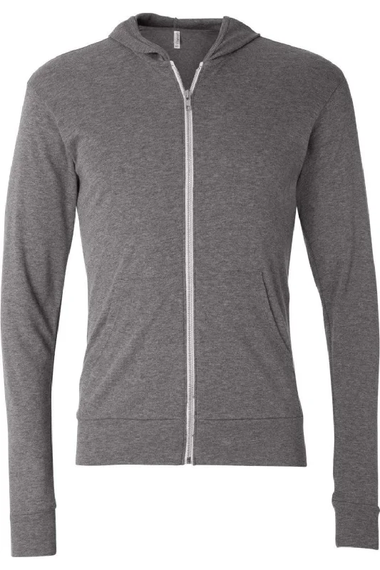 Savings Galore BELLA + CANVAS Triblend Lightweight Full-Zip Hooded Long Sleeve Tee