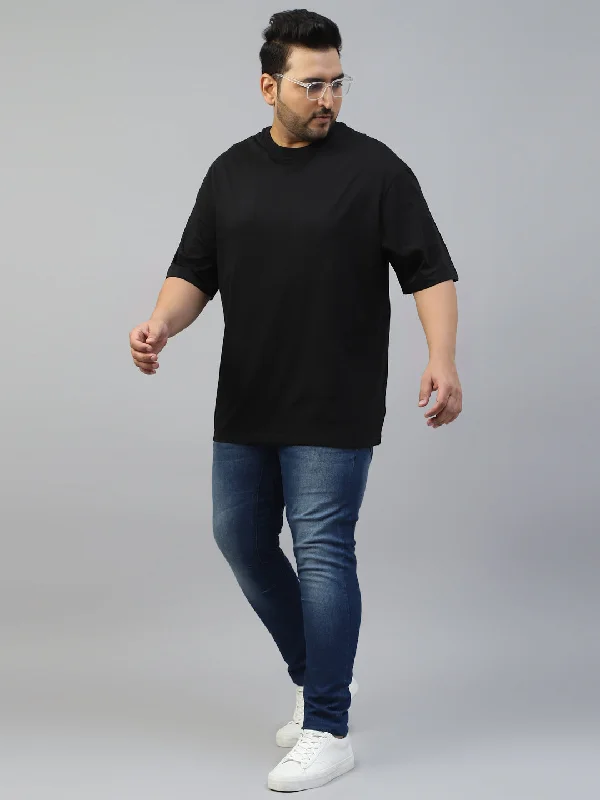 Time-Limited Offer Black Plain Oversized Plus Size T-shirt