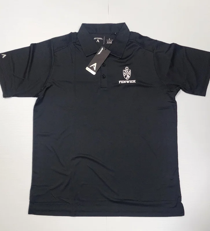 Overstock Clearance NEW* Black Embroidered Shield & Fenwick  Antigua Brand Golf Shirt