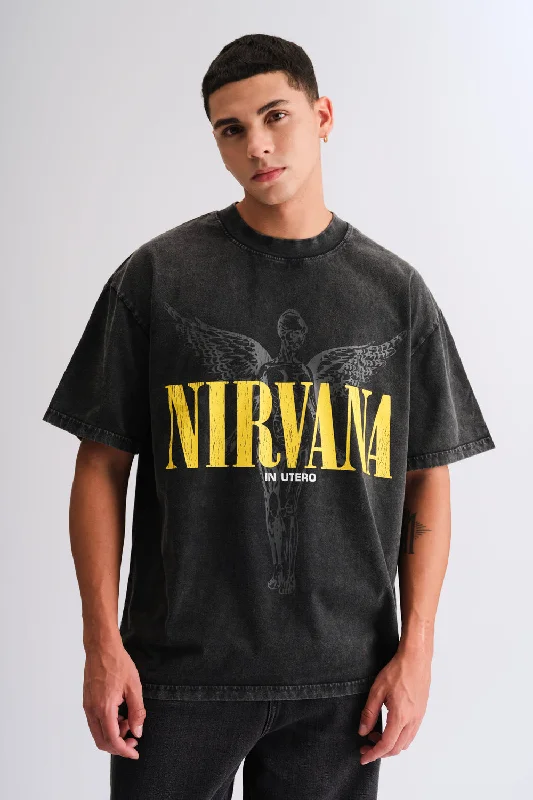 Hot Buy Black Nirvana Oversized T-shirt