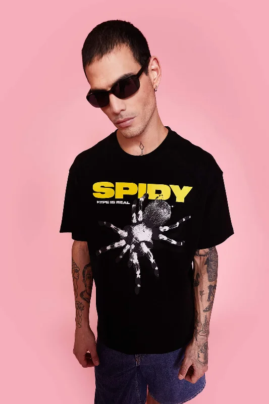 Amazing Deals Black Spidy Oversized T-Shirt