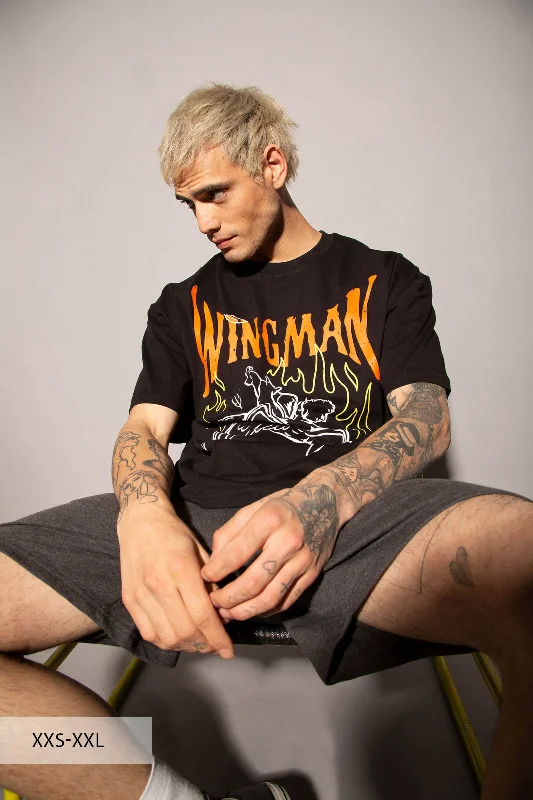 Flash Deals Black Wingman Oversized T-Shirt