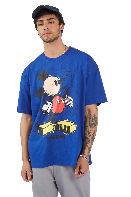 Weekend Savings Spectacular Blue Mickey Scribble Oversized T-shirt