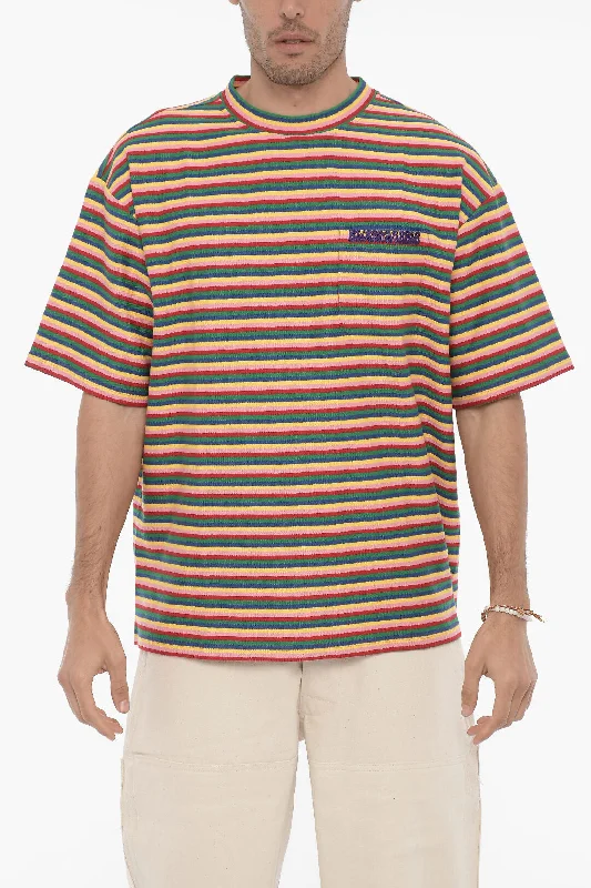 Bluemarble Multicolor-Striped Crew-neck T-shirt with Breast Pocket