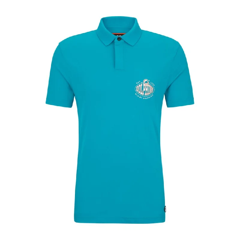 BOSS x NFL cotton-piqu polo shirt with collaborative branding