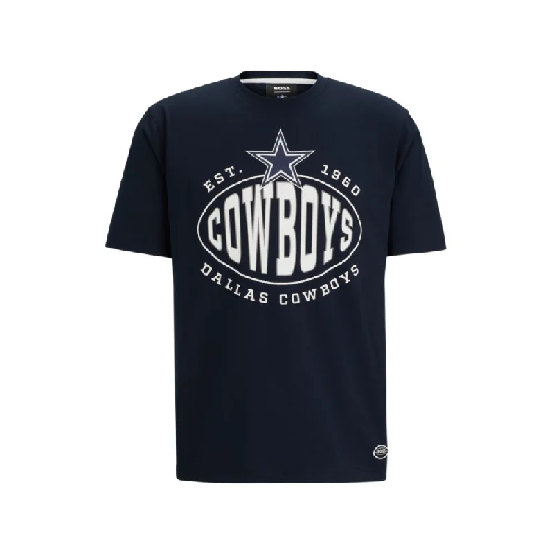 BOSS x NFL stretch-cotton T-shirt with collaborative branding