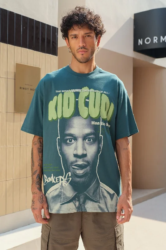 Hot Deal Bottle Green Kid Cudi Oversized T-shirt