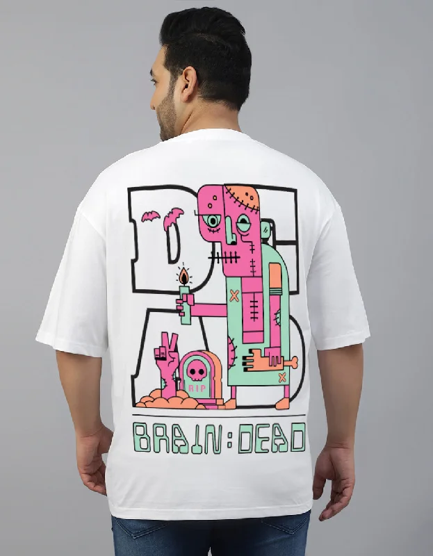Limited Supply Brain Dead Oversized Back Graphic Plus Size Printed Tshirt
