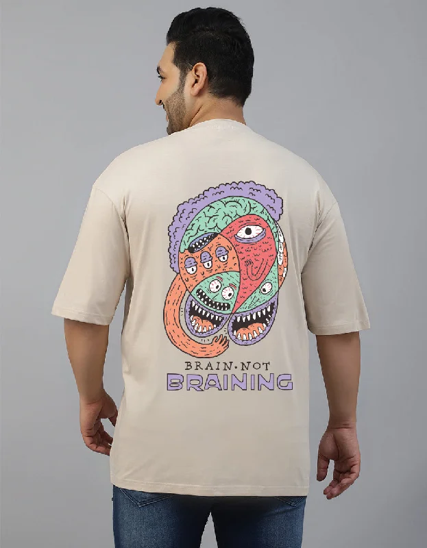 Lowest Price Brain is Not Braining Oversized Back Graphic Plus Size Printed Tshirt