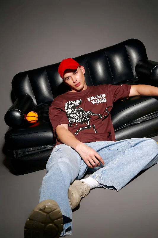 Limited Availability Brown Fallen Kings Oversized T-shirt