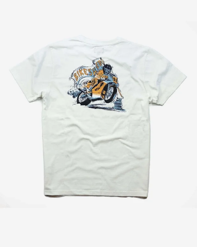 Make Your Weekend Count with Savings BSMC Track Wolf T Shirt - Off White