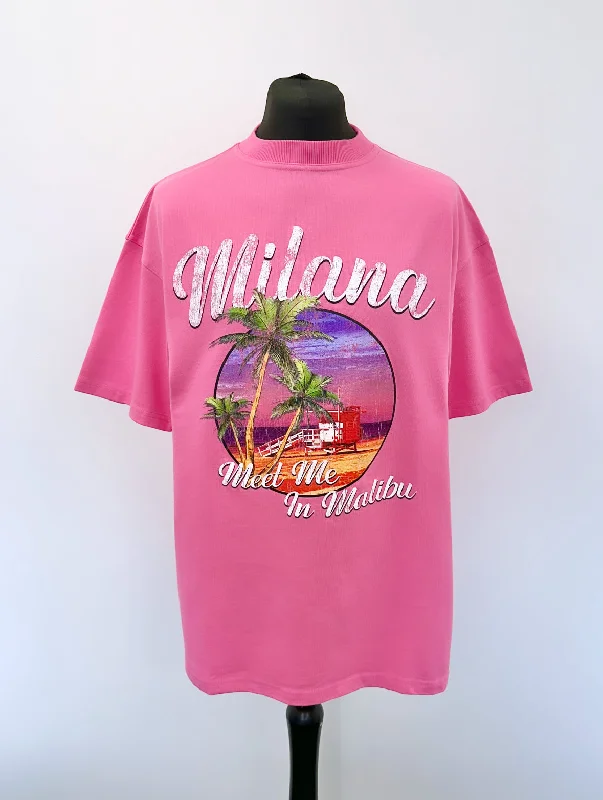 Bubble Gum Pink Malibu Heavyweight T-shirt.