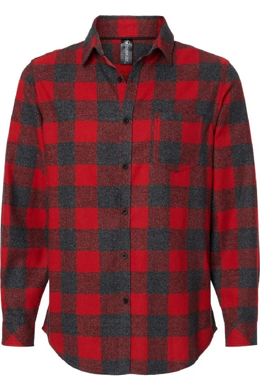 Year-End Clearance Burnside Open Pocket Long Sleeve Flannel Shirt