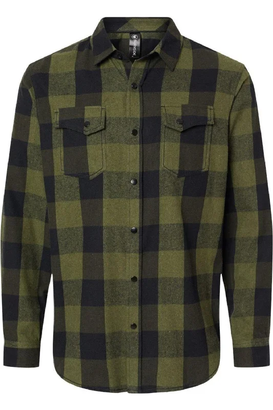 Sale Event Burnside Snap Front Long Sleeve Plaid Flannel Shirt