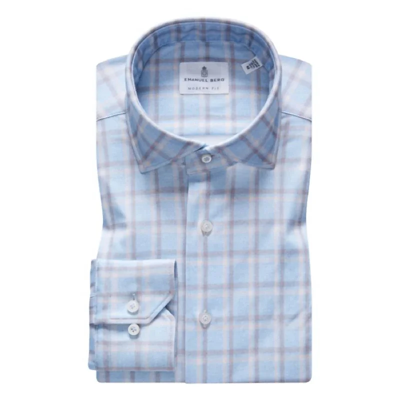 Byron 4 Flex Light Blue Plaid