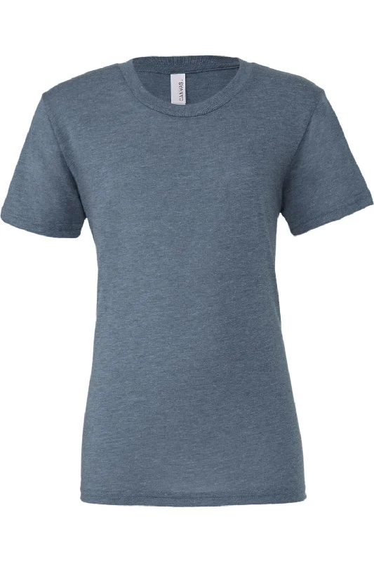 Special Offer Canvas Mens Triblend Crew Neck Plain Short Sleeve T-Shirt