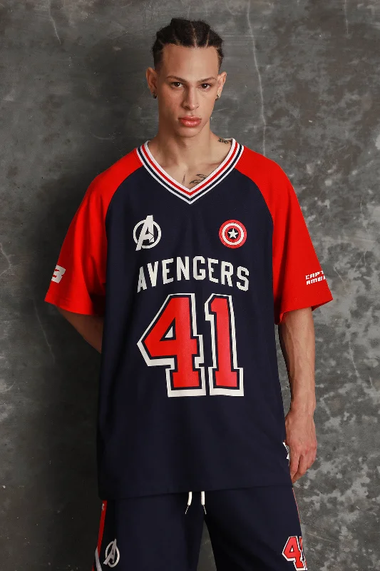 Great Deals Captain America Jersey Oversized T-shirt