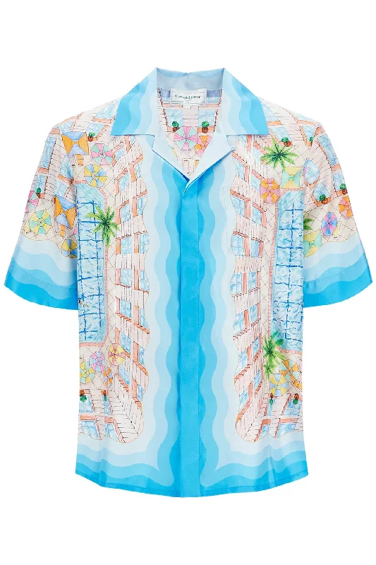 Casablanca Men's Short-Sleeved Silk Shirt