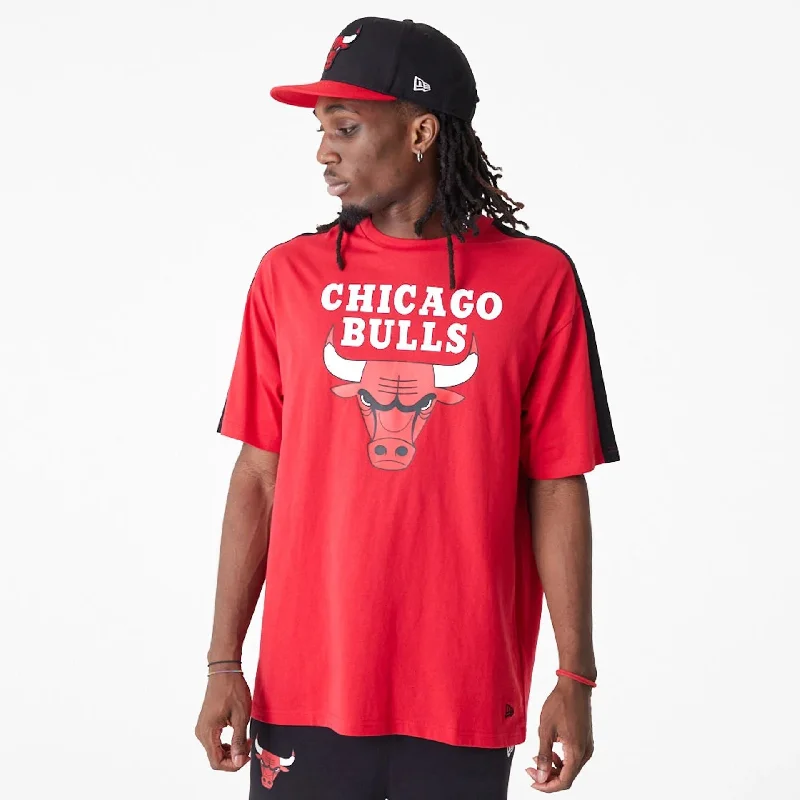 Chicago Bulls NBA Colour Block Red Oversized T-Shirt