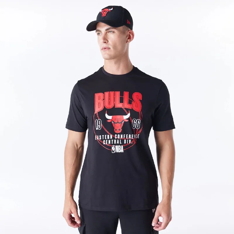 Chicago Bulls NBA Wordmark Graphic Black T-Shirt