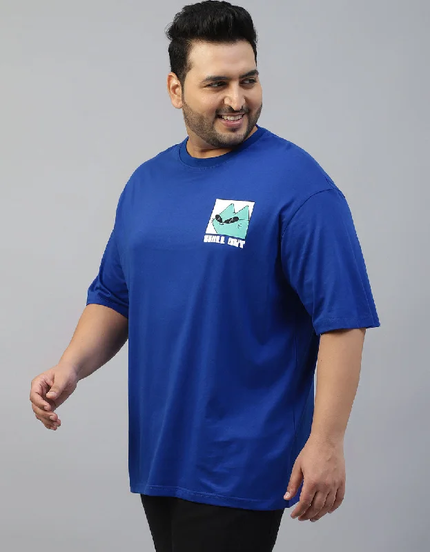 Weekend Shopping Made Better Chillout Blue Oversized Plus Size Graphic Printed Tshirt