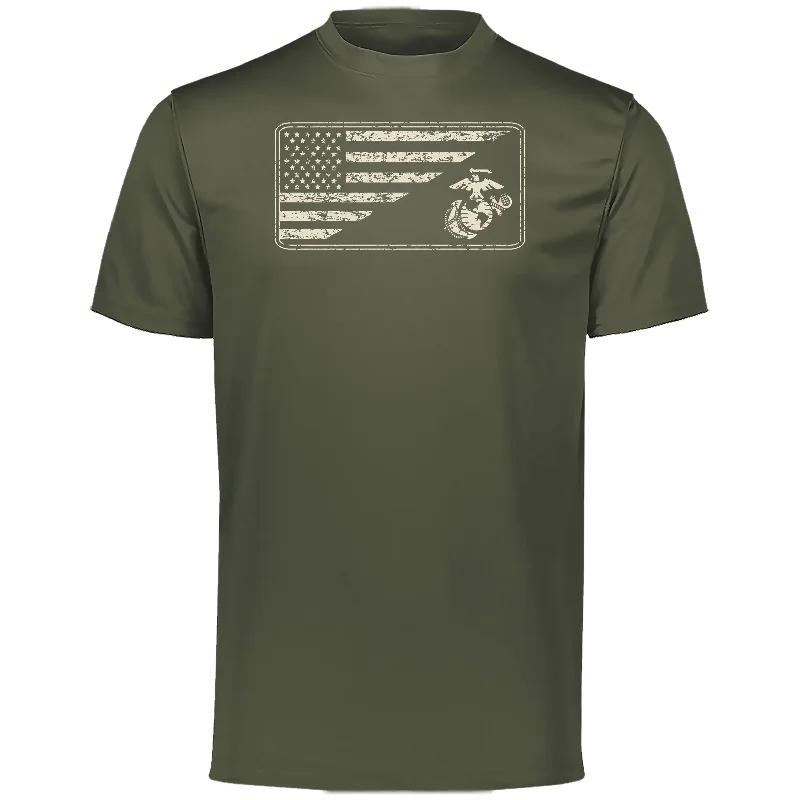 Weekend Deals That Dazzle Vintage Desert Sand Split Flag Olive Drab Performance Tee
