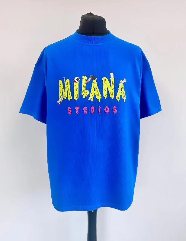 Cobalt Blue Heavyweight Bubble T-shirt.