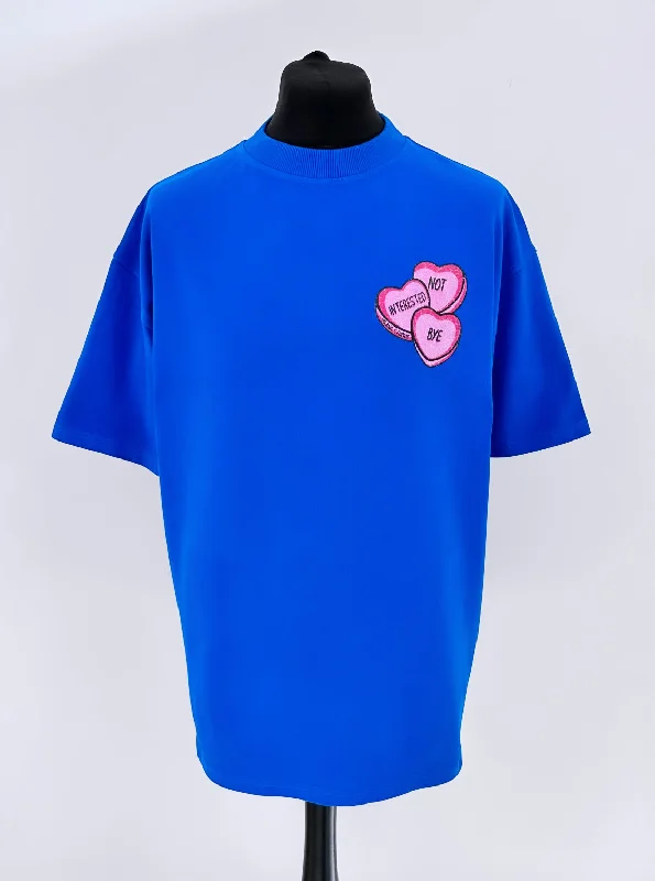 Cobalt Blue Heavyweight Hearts T-shirt.