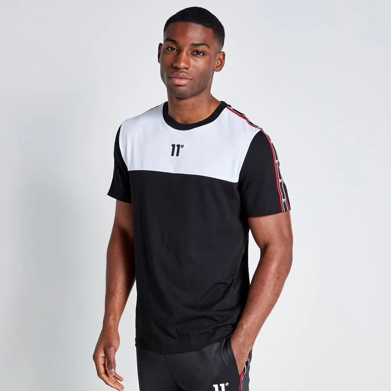 New Markdowns Colour Block Taped Piping T-Shirt - Black / White