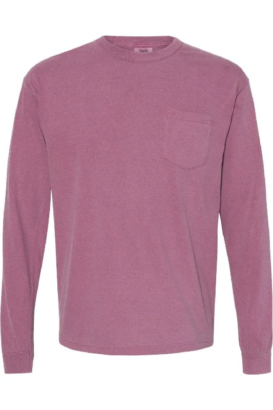 Year-End Sale Comfort Colors Garment-Dyed Heavyweight Long Sleeve Pocket T-Shirt