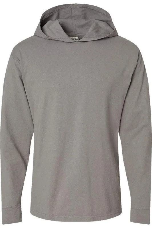 Deal Explosion ComfortWash by Hanes Garment-Dyed Jersey Hooded Long Sleeve T-Shirt